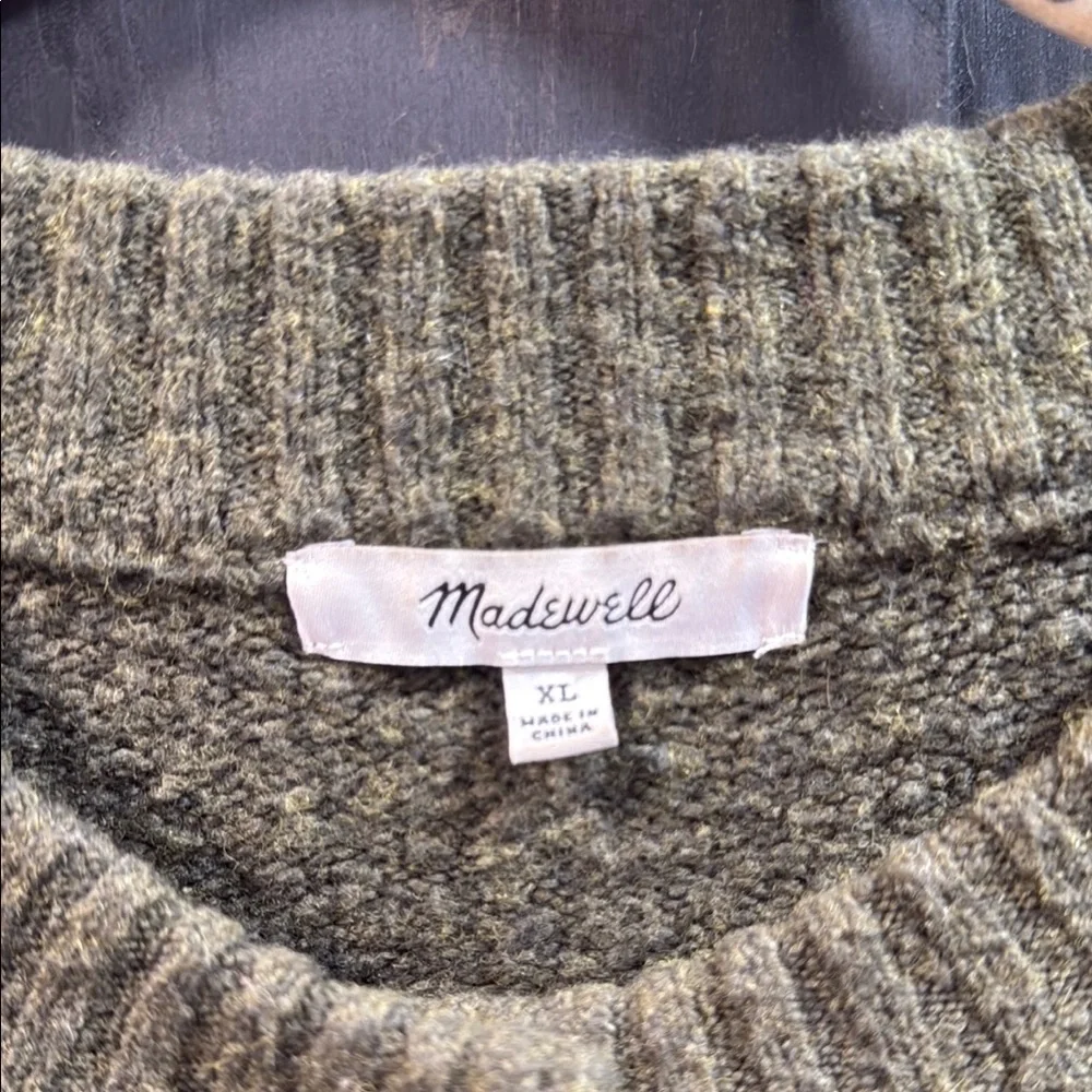 Madewell Textured Olive Cardigan Sweater Size XL - Picture 2 of 10